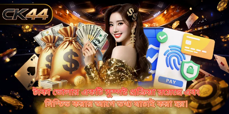 টাকা তোলার একটি সুস্পষ্ট প্রক্রিয়া রয়েছে এবং নিশ্চিত করার আগে তথ্য যাচাই করা হয়।